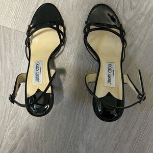 Jimmy Choo black patent sandals